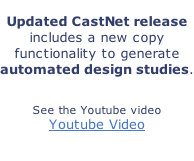 Updated CastNet release  includes a new copy  functionality to generate  automated design studies.   See the Youtube video Youtube Video